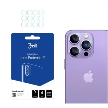 3MK Apple iPhone 14 Pro/14 Pro Max Lens Protection - Rūdīts stikls un alumīnija sakausējums, 9H cietība, melns