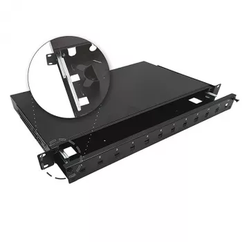 A-LAN Alantec teleskopiskais optiskās šķiedras sadales panelis 12xSC Simplex / 12xLC Duplex 19 inch 1U ar montāžas piederumiem (kabeļu blīvgredzeni, kabeļu saites) (FOP-1U-12SCS-C-P)