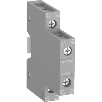 ABB CAL4-11 palīgkontaktu bloks 1NO+1NC priekšējā montāža skrūvju spailes (1SBN010120R1011)