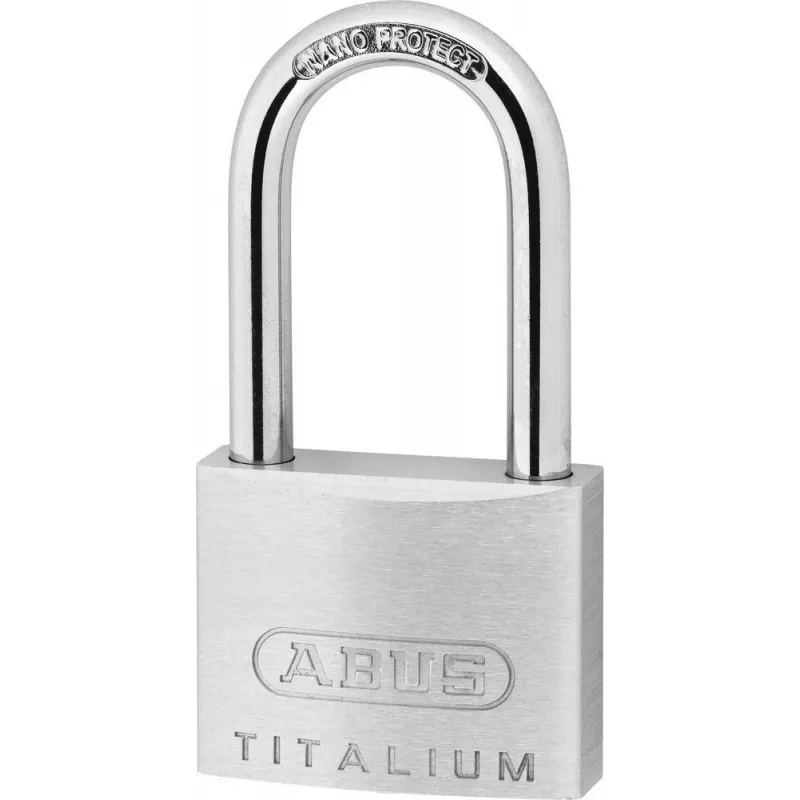 ABUS 64TI/40HB40 KD Titalium atslēga ar atšķirīgu atslēgu, augsta loka važa, drošības līmenis 5