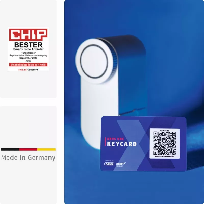 ABUS ABLO10000W Bezvadu durvju slēdzenes izpildmehānisms – virsmas montāžai Eiropas profila cilindriem, balts