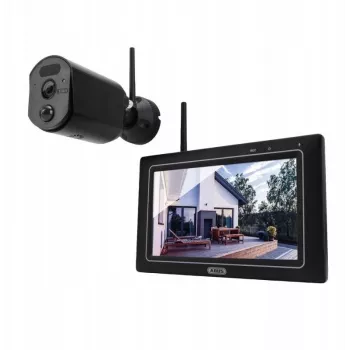 ABUS EasyLook BasicSet bezvadu videonovērošanas sistēma - 7 collu monitors + 1 IP66 kamera, infrasarkanā nakts redzamība, 2.4 GHz