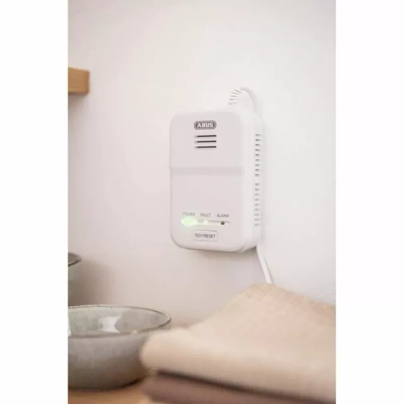 ABUS GWM100ME Gāzes trauksmes signalizators – dabasgāzes (metāna) detektors, sienas stiprinājums, 230V