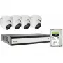 ABUS SECURITY-CENTER TVVR33843D 8 kanālu hibrīda analogā/IP ierakstītāja komplekts ar 4 mini-dome kamerām