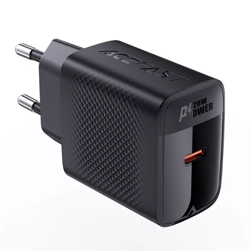 ACEFAST A82 GaN USB-C PD 20W sienas lādētājs - Melns