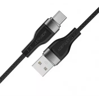 ACEFAST C11-04 USB-A uz USB-C 3A Magnētiskais pītais kabelis 1,2m Melns