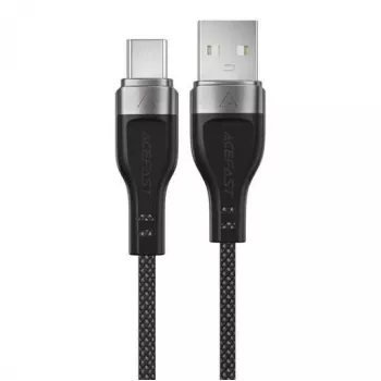 ACEFAST C11-04 USB-A uz USB-C 3A Magnētiskais pītais kabelis 1,2m Melns