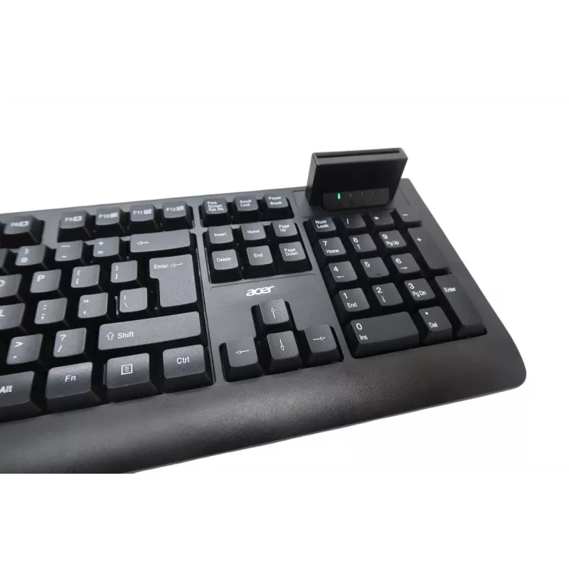 Acer AKW320 vadu tastatūra ar viedkaršu lasītāju, ASV starptautiskais izkārtojums, melna