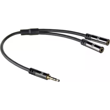 ACT AC3620 Audio sadalītāja kabelis 0,15 m 3,5 mm vīrišķais uz 2x sievišķais melns