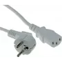 ACT AK5402 barošanas kabelis balts 1m CEE 7/7 uz IEC C13