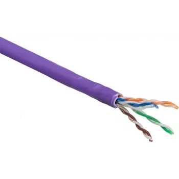 ACT Cat 6 U/UTP cietais instalācijas kabelis, LSZH, CPR Dca, 24AWG, violets, 305m (XS6003)