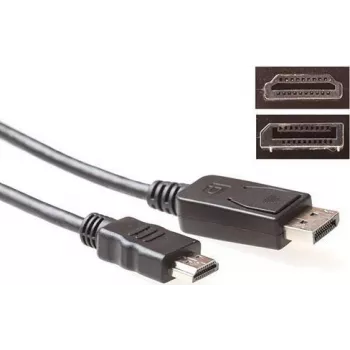 ACT DisplayPort uz HDMI konversijas kabelis 1m 4K@30Hz ar zelta pārklājuma savienotājiem AK3988