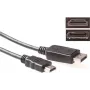 ACT DisplayPort uz HDMI konversijas kabelis 1m 4K@30Hz ar zelta pārklājuma savienotājiem AK3988