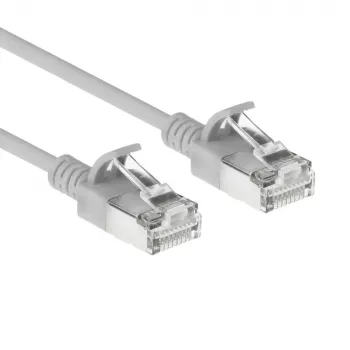 ACT pelēks 2,5m LSZH S/FTP CAT6A slimais bez aizķeršanās savienojuma kabelis (DB7053)