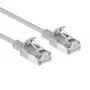 ACT pelēks 2,5m LSZH S/FTP CAT6A slimais bez aizķeršanās savienojuma kabelis (DB7053)