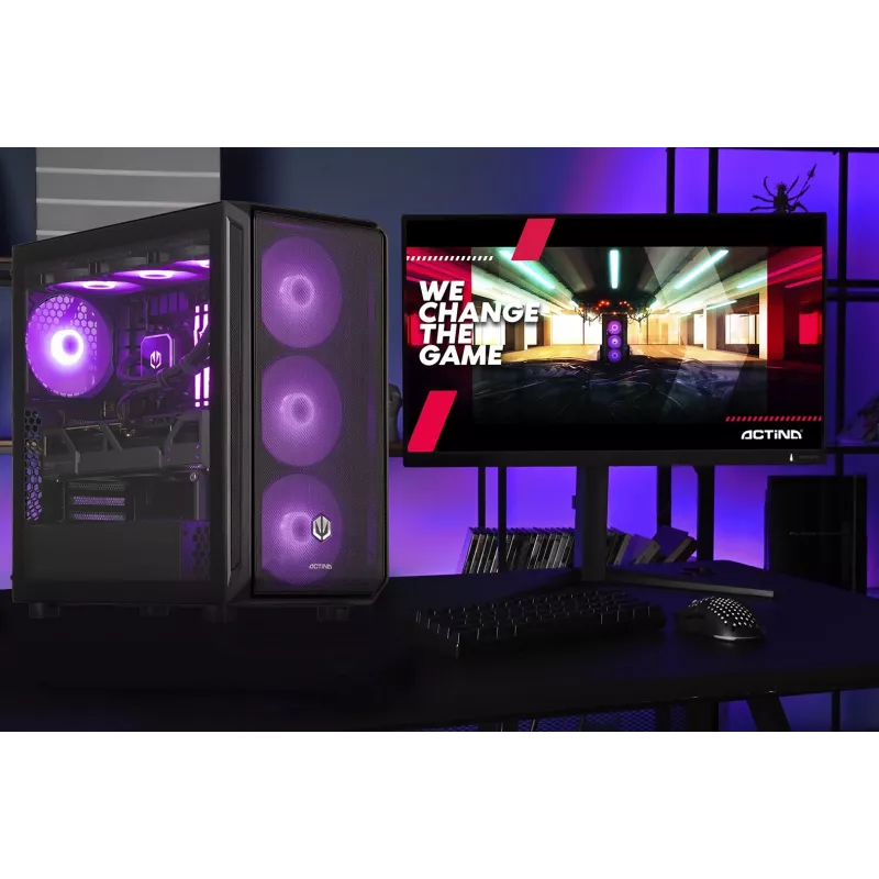 Actina PC AMD Ryzen 7 9800X3D 32 GB DDR5-SDRAM 2 TB SSD AMD Radeon RX 9070 XT Midi Tower Black