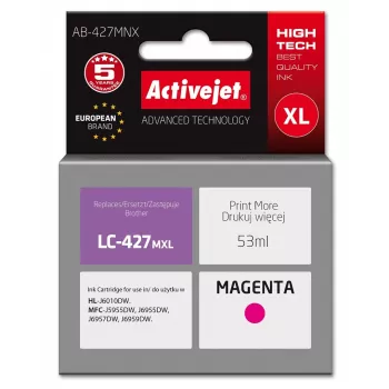 Activejet AB-427MNX Brother LC-427MXL saderīga tintes kasetne, fuksīna, augstas ietilpības, 53 ml, Supreme sērija