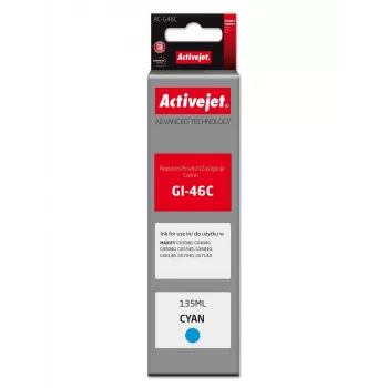 Activejet AC-G46C saderīga tintes kasetne Canon, ciāna, 135 ml, Supreme sērija, Canon GI-46C aizstājēja