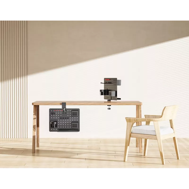 Activejet APB-002B Rotējošs perforēts galda organizators ar pegboard, matēti melns