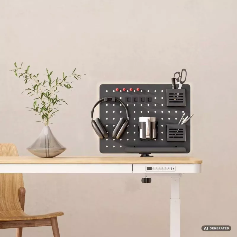 Activejet APB-002B Rotējošs perforēts galda organizators ar pegboard, matēti melns