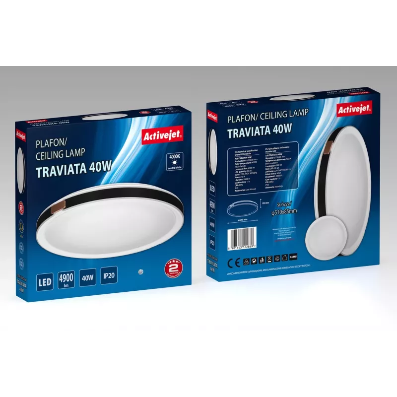 Activejet AJE-TRAVIATA LED griestu lampa, 40W