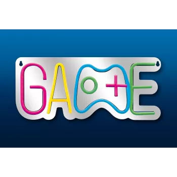 Activejet Neon LED AJE-NEON GAME - Spēļu kontrollera formas LED neona gaisma, daudzkrāsaina, USB barošana, montējama pie sienas