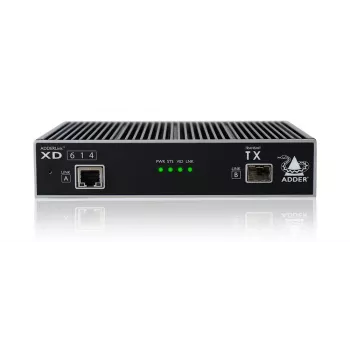 ADDER XD614P-DP DisplayPort KVM pagarinātājs, raidītājs un uztvērējs, vadu, līdz 4000 m pa optisko šķiedru, 1920 x 1200 @ 60Hz, Cat6/Cat6a/Cat7/Cat8.1