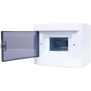 ADELID RM-NT-06T Virsmas montāžas sadales kārba, 6 moduļi, 1 rinda, IP40, balta/pelēka