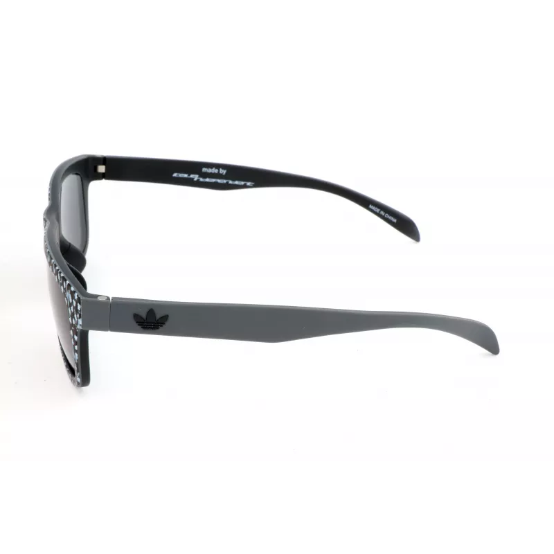 Adidas AOR005-TFS009 Vīriešu taisnstūra saulesbrilles - melns acetāta rāmis, pelēka polikarbonāta lēca, 54/21/140 mm