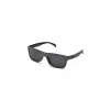 Adidas AOR005-TFS009 Vīriešu taisnstūra saulesbrilles - melns acetāta rāmis, pelēka polikarbonāta lēca, 54/21/140 mm