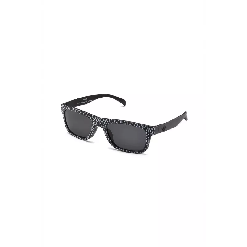 Adidas AOR005-TFS009 Vīriešu taisnstūra saulesbrilles - melns acetāta rāmis, pelēka polikarbonāta lēca, 54/21/140 mm