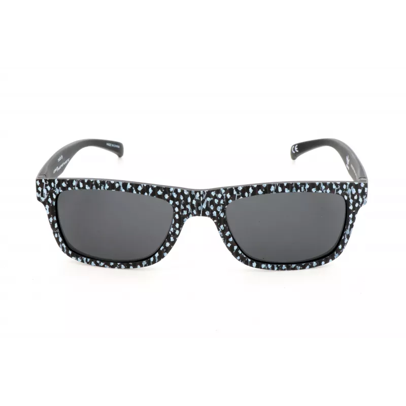 Adidas AOR005-TFS009 Vīriešu taisnstūra saulesbrilles - melns acetāta rāmis, pelēka polikarbonāta lēca, 54/21/140 mm