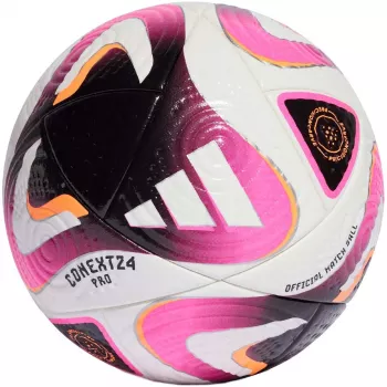adidas Conext 24 Pro spēles futbola bumba 5. izmērs balta/rozā/melna
