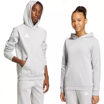 adidas Entrada 26 bērnu džemperis ar kapuci pelēks 152cm