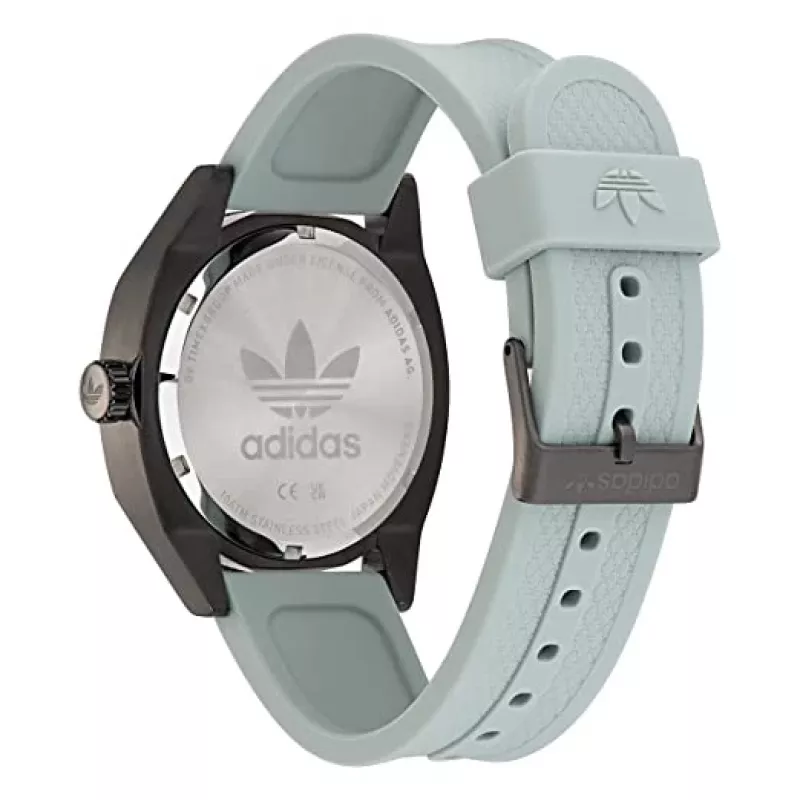 Adidas vīriešu digitālais kvarca pulkstenis AOFH22001 43mm melns no pārstrādāta nerūsējošā tērauda un silikona