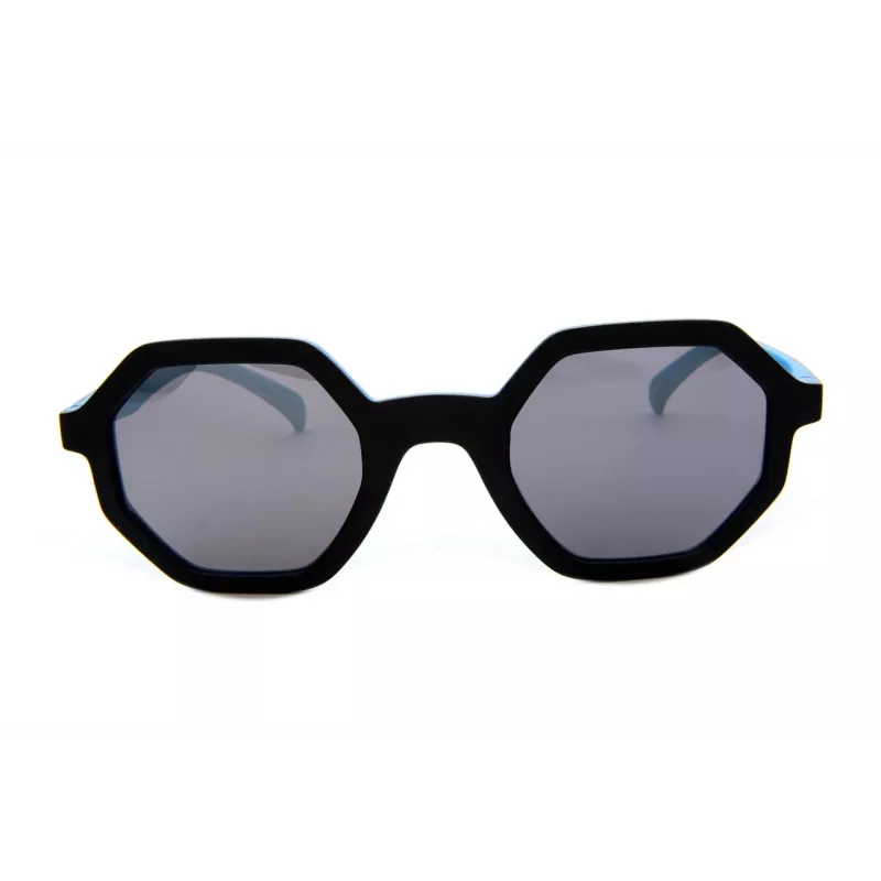 Adidas Originals AOR020-009027 Unisex taisnstūra saulesbrilles, melns rāmis, pelēkas lēcas, 48 mm
