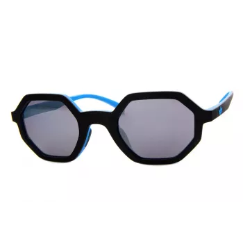 Adidas Originals AOR020-009027 Unisex taisnstūra saulesbrilles, melns rāmis, pelēkas lēcas, 48 mm