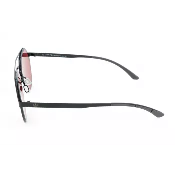 ADIDAS Unisex saulesbrilles AOM009-009GLS 57/15/145 mm Melns rāmis Pelēkas lēcas UV400