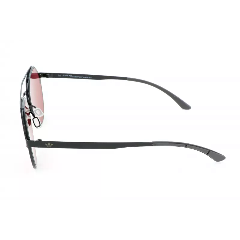 ADIDAS Unisex saulesbrilles AOM009-009GLS 57/15/145 mm Melns rāmis Pelēkas lēcas UV400