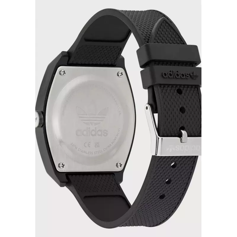 Adidas sieviešu pulkstenis AOST22038 38mm nerūsējošā tērauda korpuss, melna silikona siksniņa, analogais kvarcs