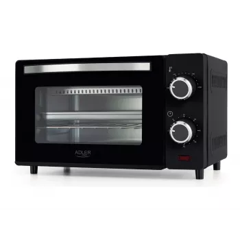 Adler AD 6032 kompakta elektriskā cepeškrāsns, 9 l, 650 W, melna