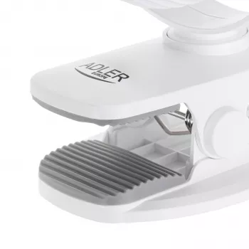 Adler AD 7335 uzlādējams skavas galda ventilators, 6W, 12,7 cm, 3 ātrumi, svārstības, balts