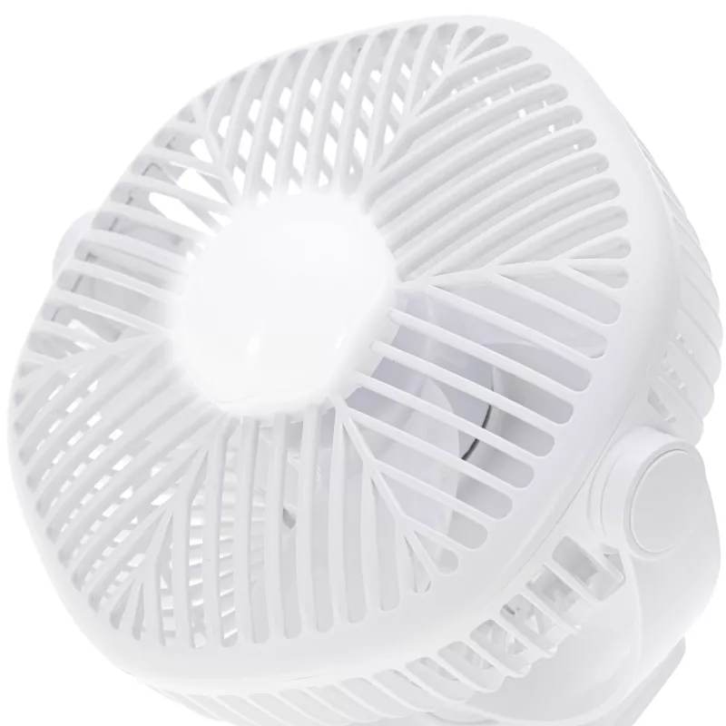 Adler AD 7335 uzlādējams skavas galda ventilators, 6W, 12,7 cm, 3 ātrumi, svārstības, balts