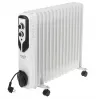 Adler AD 7819 eļļas radiators, 2000W, 9 sekcijas, 3 siltuma režīmi, regulējams termostats, aizsardzība pret pārkaršanu, iebūvēti riteņi, balts/pelēks