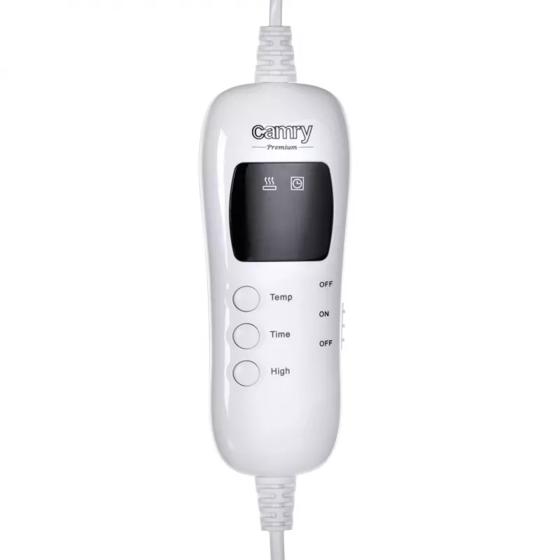 Adler CAMRY CR 7434 elektriskā zemsega - mīksts flīss, 3 siltuma režīmi, 150x80 cm, balta/pelēka