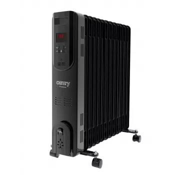 Adler Camry CR 7814 eļļas radiators ar tālvadības pulti, 2500 W, 3 jaudas līmeņi, 11 sekcijas, digitālais termostats, 24 stundu taimeris, LED displejs, aizsardzība pret pārkaršanu un apgāšanos, melns