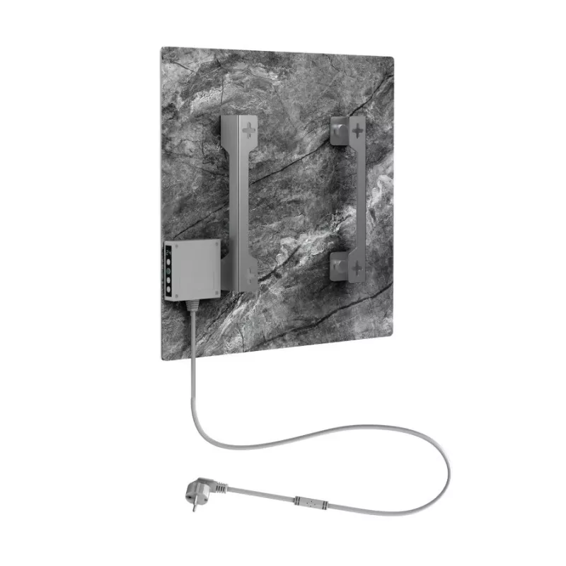 AENO Premium Eco Smart Quadro sienas sildītājs 500W, 50x50cm, rūdīts stikls, infrasarkanais+konvekcijas, LED displejs, Wi-Fi, antīkais marmors, ierobežots izdevums