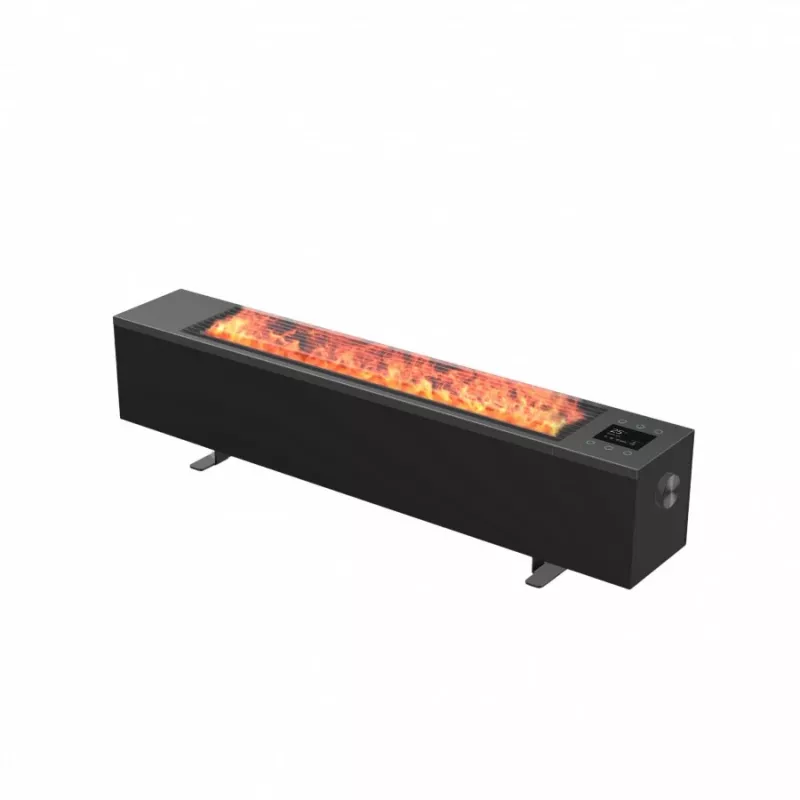 AENO Premium Eco viedais telpas sildītājs 2000W, konvekcija, īsts uguns efekts, mitrināšana, viedā apkure, LED displejs, balss vadība, 2L tvertne, EU kontaktdakša, melns