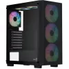 Aerocool B509A Flow-G-BK-v1 Mid Tower PC korpuss ar 650W barošanas bloku, rūdīts stikls, melns