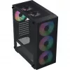 Aerocool B509A Flow-G-BK-v1 Mid Tower PC korpuss ar 650W barošanas bloku, rūdīts stikls, melns